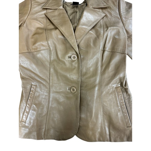 Frenchi Lambskin Leather Jacket Coat Women's Medium Classic Soft Chic Minimalist - Picture 10 of 12